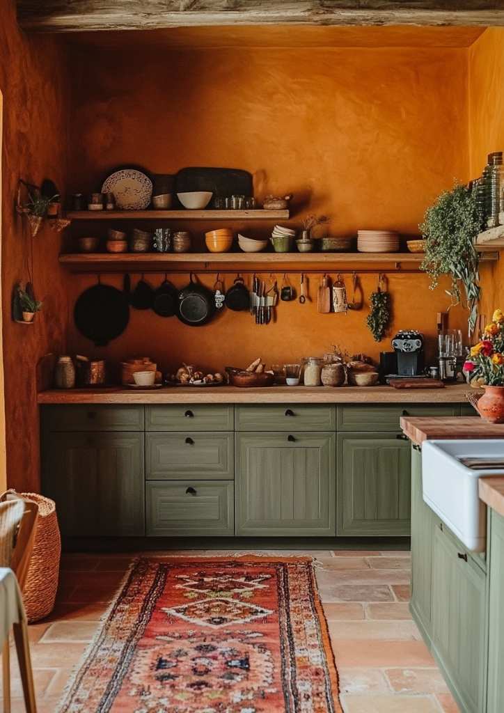 Eclectic Kitchen in Magenta, Orange, and Chartreuse