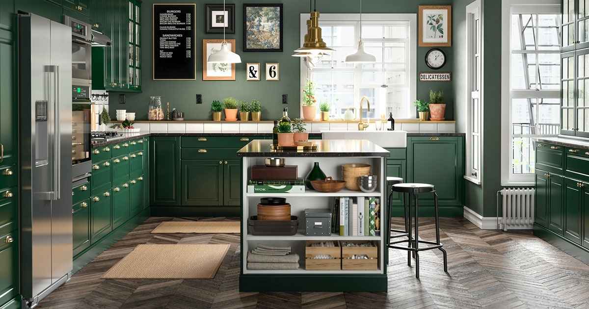 Chic Green and Gold Kitchen Ideas