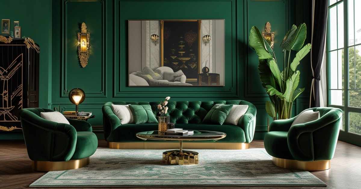 Green and Gold Living Room Ideas
