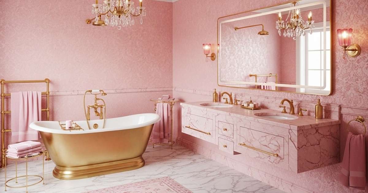 Pink and Gold Bathroom Ideas